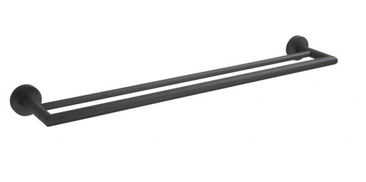 Stella Classic Black wieszak prosty podwójny czarny matowy 07120-B