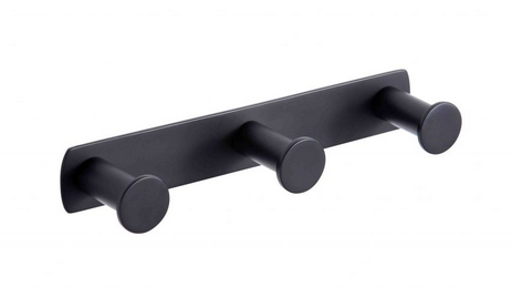 Stella Akcesoria listwa szeroka 3 haczyki czarny matowy 18.043-B