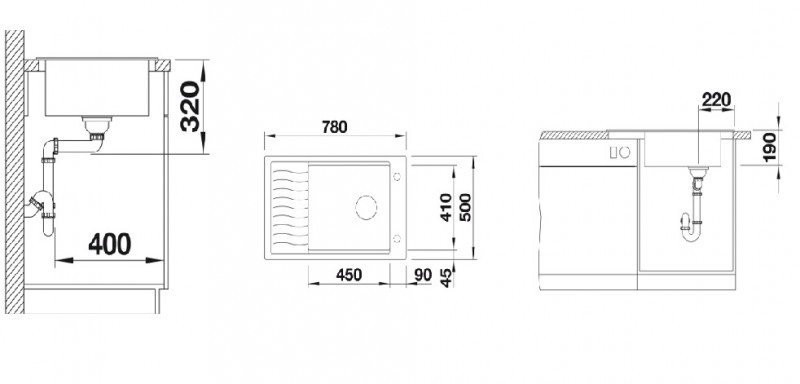 Blanco Elon XL 6 S zlewozmywak granitowy 1 komora z ociekaczem i kratką bez korka wpuszczany w blat kolor tartufo 524851