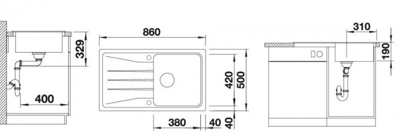Blanco Sona 5 S zlewozmywak 1 komora wpuszczana w blat z ociekaczem granit kolor biały 519674