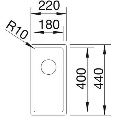 Blanco Claron 340-U zlewozmywak mały komora podwieszana stal szlachetna gładka 521565