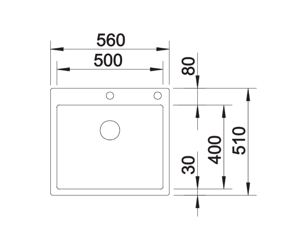 Blanco Claron 500-IF/A zlewozmywak komora wpuszczana lub na równi z blatem stal szlachetna gładka 523393