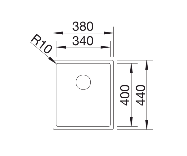 Blanco Claron 340-U zlewozmywak komora podwieszana stal szlachetna gładka 523384