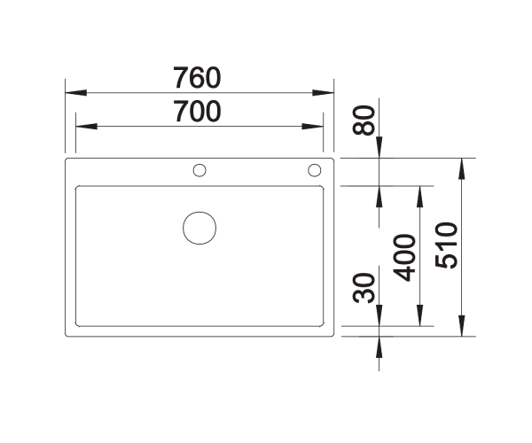 Blanco Claron 700-IF/A zlewozmywak komora wpuszczana lub na równi z blatem stal szlachetna gładka 523394