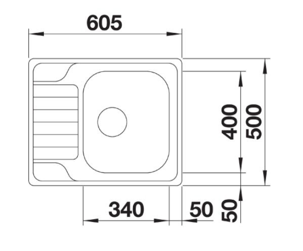 Blanco Dinas 45 S Mini zlewozmywak 1 komora z ociekaczem bez korka stal szlachetna szczotkowana 525122
