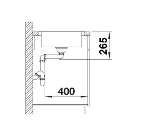 Blanco Lantos 45 S-IF Compact zlewozmywak 1 komora z ociekaczem stal szlachetna szczotkowana 519059