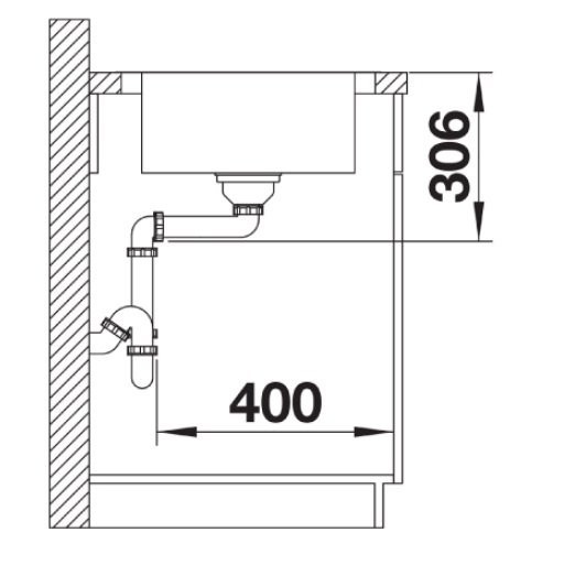 Blanco Dinas 45 S Mini zlewozmywak 1 komora z ociekaczem bez korka stal szlachetna szczotkowana 525122
