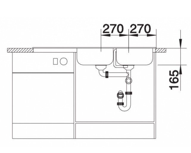 Blanco Tipo 8 S Compact zlewozmywak 2 komory z ociekaczem stal szlachetna matowa 511925
