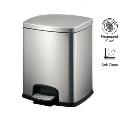 Stella kosz pedałowy Premium prostokątny 20 L srebrny 2020320