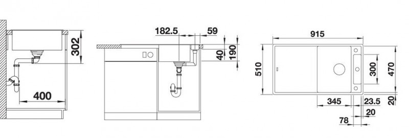 Blanco Axia III 5 S zlewozmywak 1 komora wpuszczana w blat z ociekaczem z drewnianą deską kolor kawowy 523214