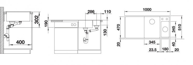 Blanco Axia III XL 6 S zlewozmywak 1 komora wpuszczana w blat z ociekaczem z drewnianą deską kolor biały 523504
