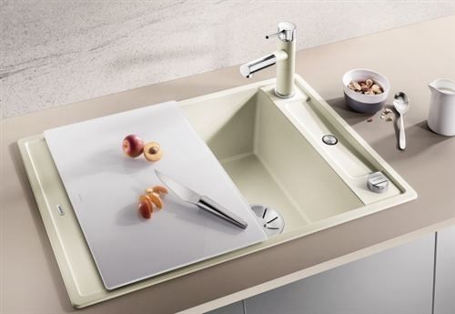 Blanco Axia III 45 S zlewozmywak 1 komora wpuszczana w blat z ociekaczem ze szklaną deską kolor kawowy 523192