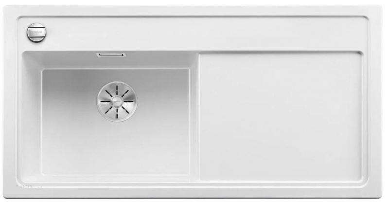 Blanco Zenar XL 6 S zlewozmywak 1 komora lewa wpuszczana w blat z ociekaczem z korkiem automatycznym kolor biały 524001