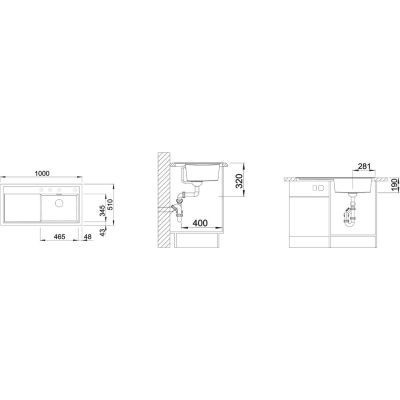 Blanco Zenar XL 6 S zlewozmywak 1 komora lewa wpuszczana w blat z ociekaczem z korkiem automatycznym kolor szarość skały 523996
