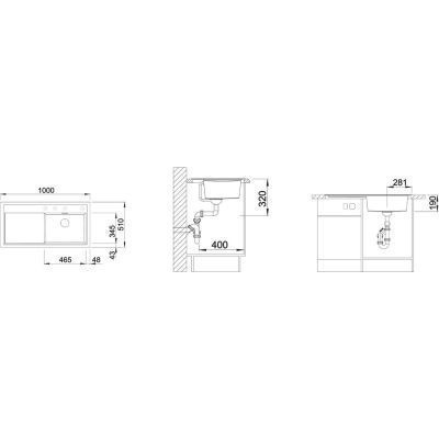 Blanco Zenar XL 6 S zlewozmywak 1 komora lewa wpuszczana w blat z ociekaczem z korkiem automatycznym kolor biały 524001