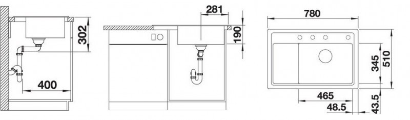 Blanco Zenar XL 6 S Compact zlewozmywak 1 komora prawa wpuszczana w blat z ociekaczem z korkiem automatycznym kolor kawowy 523784