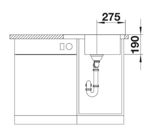 Blanco Dinas 45 S Mini zlewozmywak 1 komora z ociekaczem bez korka stal szlachetna szczotkowana 525122