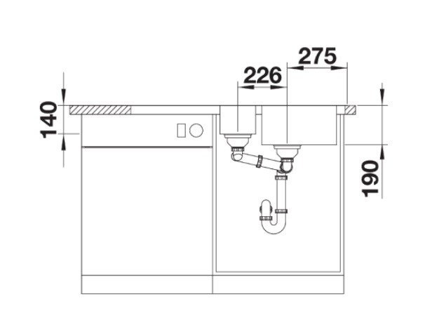 Blanco Dinas 6 S zlewozmywak 1,5 komory z ociekaczem stal szlachetna szczotkowana 523379