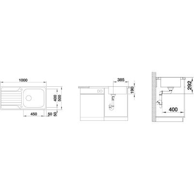 Blanco Dinas XL 6 S zlewozmywak 1 komora z ociekaczem bez korka stal szlachetna szczotkowana 524254