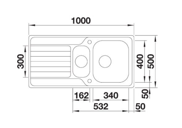 Blanco Dinas 6 S zlewozmywak 1,5 komory z ociekaczem stal szlachetna szczotkowana 523379