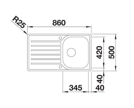 Blanco Lantos 45 S-IF Salto zlewozmywak 1 komora z ociekaczem stal szlachetna szczotkowana 519707