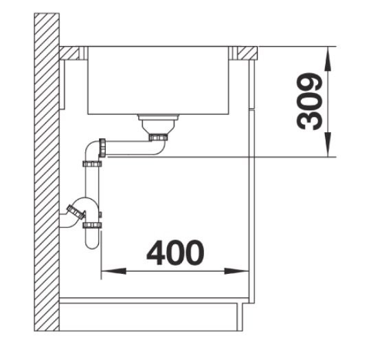 Blanco Lemis 45 S-IF Mini zlewozmywak 1 komora z ociekaczem wpuszczana w blat lub na równi z blatem bez korka stal szlachetna 525115