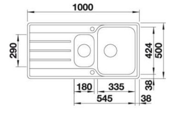 Blanco Lemis 6 S-IF zlewozmywak 1,5 komory z ociekaczem wpuszczana w blat lub na równi z blatem bez korka stal szlachetna 523032