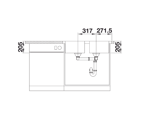 Blanco Lemis 8-IF zlewozmywak 2 komory bez ociekacza wpuszczane w blat lub na równi bez korka stal szlachetna 523039