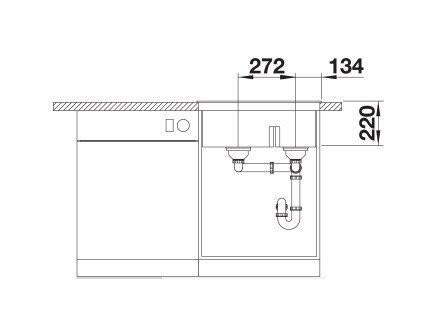 Blanco Pleon 6 Split zlewozmywak 2 komory wpuszczane w blat bez korka InFino granit kawowy 521698