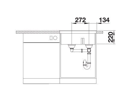 Blanco Pleon 6 Split zlewozmywak 2 komory wpuszczane w blat bez korka InFino granit szarość skały 521690