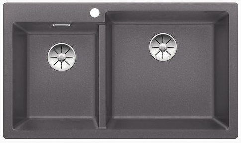 Blanco Pleon 9 zlewozmywak 2 komory wpuszczane w blat z korkiem InFino granit szarość skały 523058