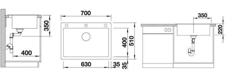 Blanco Pleon 8 zlewozmywak 1 komora wpuszczana w blat z korkiem InFino granit kawowy 523052