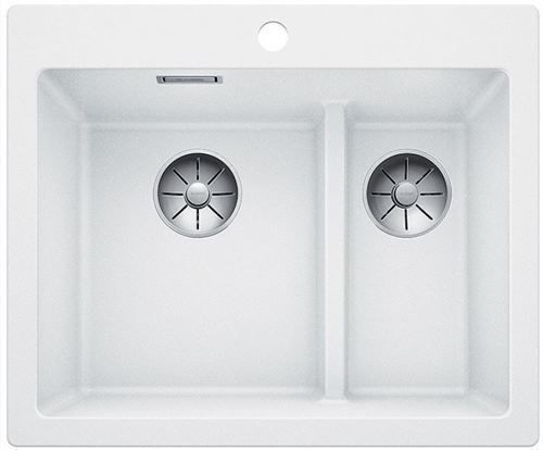 Blanco Pleon 6 Split zlewozmywak 2 komory wpuszczane w blat bez korka InFino granit biały 521693