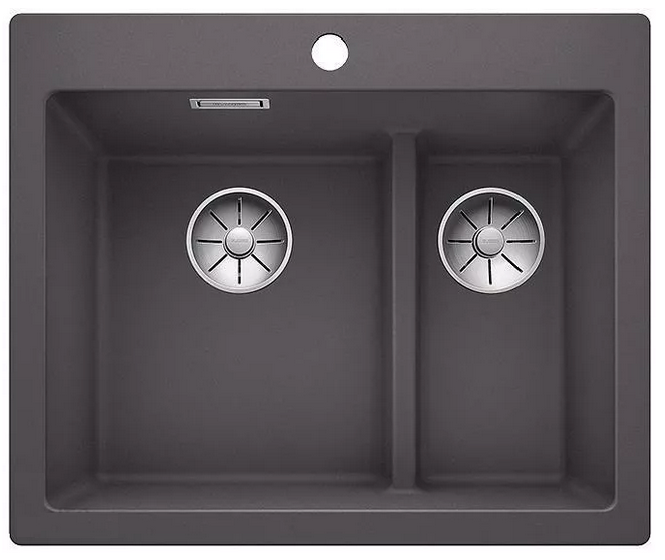 Blanco Pleon 6 Split zlewozmywak 2 komory wpuszczane w blat bez korka InFino granit szarość skały 521690