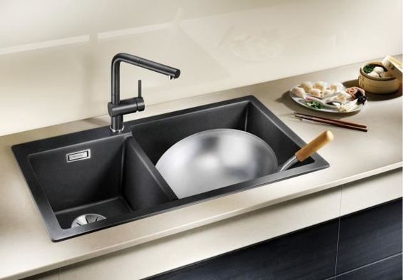 Blanco Pleon 9 zlewozmywak 2 komory wpuszczane w blat z korkiem InFino granit kawowy 523066