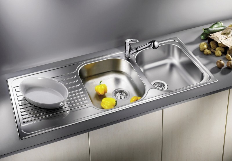 Blanco Tipo 8 S Compact zlewozmywak 2 komory z ociekaczem stal szlachetna matowa 511925