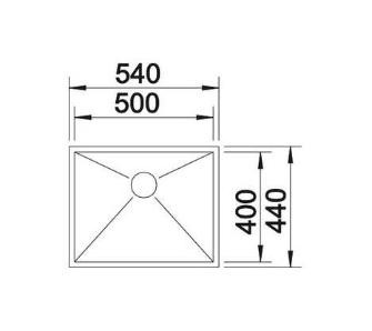 Blanco Zerox 500-U zlewozmywak komora podwieszana stal szlachetna gładka 521559