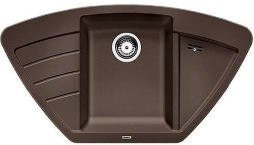 Blanco Zia 9 E Silgranit PuraDur II zlewozmywak granitowy narożny 1,5 komory z ociekaczem, bez korka automatycznego kolor kawowy 515074