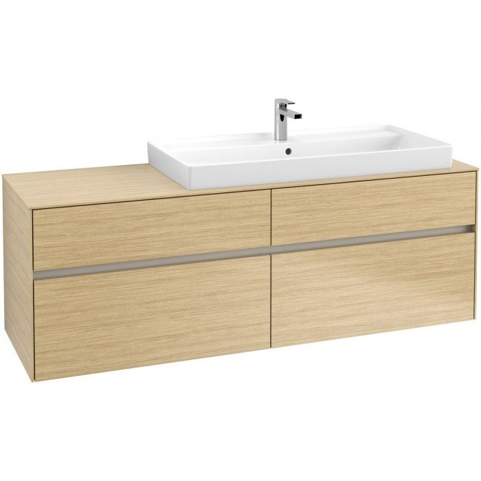 Villeroy&Boch Collaro szafka pod umywalkę wisząca z umywalką z prawej strony 160x54x50 cm Nordic Oak C03000VJ