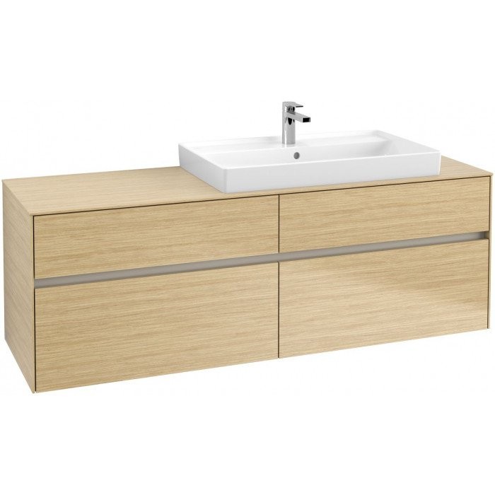 Villeroy&Boch Collaro szafka pod umywalkę wisząca do umywalki 80 cm z prawej strony 160x54x50 cm Nordic Oak C02700VJ