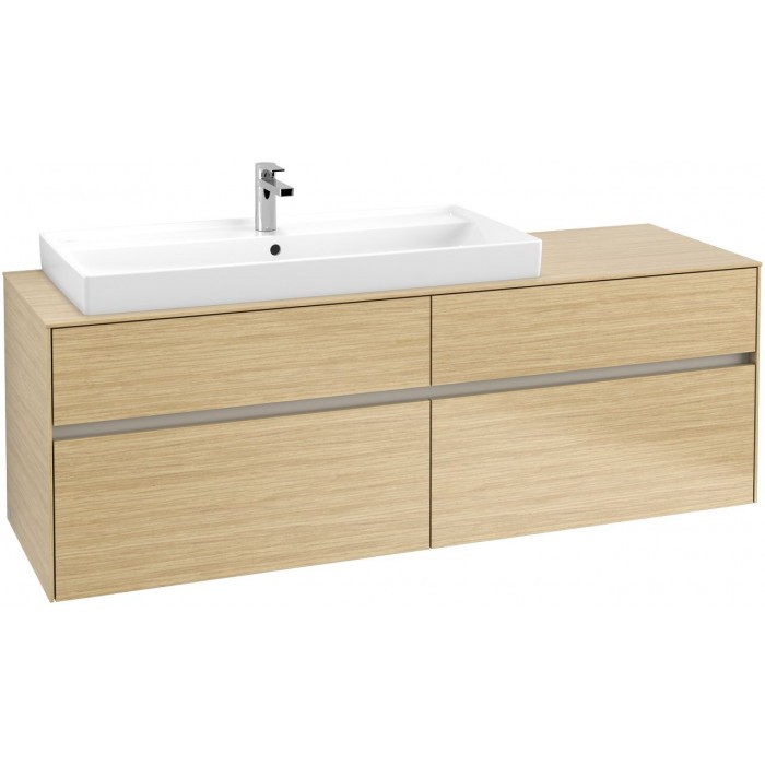 Villeroy&Boch Collaro szafka pod umywalkę wisząca z umywalką z lewej strony 160x54x50 cm Nordic Oak C02900VJ