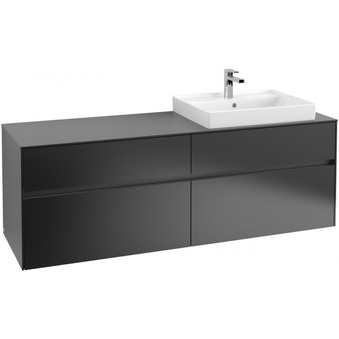 Villeroy&Boch Collaro szafka pod umywalkę wisząca do umywalki 60 cm z prawej strony 160x54x50 cm Black Matt Lacquer C02300PD