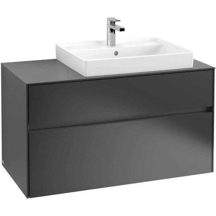 Villeroy&Boch Collaro szafka pod umywalkę wisząca do umywalki 60 cm z prawej strony 100x54x50 cm Black Matt Lacquer C01800PD
