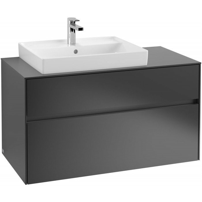 Villeroy&Boch Collaro szafka pod umywalkę wisząca do umywalki 60 cm z lewej strony 100x54x50 cm Black Matt Lacquer C01700PD