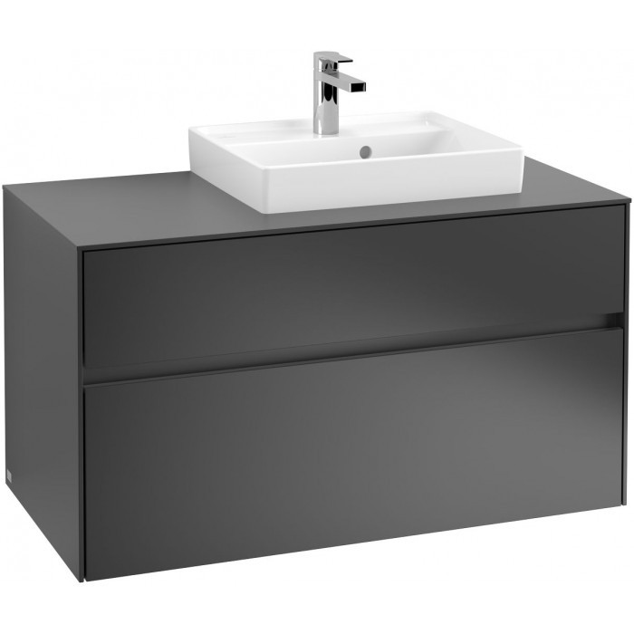 Villeroy&Boch Collaro szafka pod umywalkę wisząca do umywalki 50 cm z prawej strony 100x54x50 cm Black Matt Lacquer C01500PD
