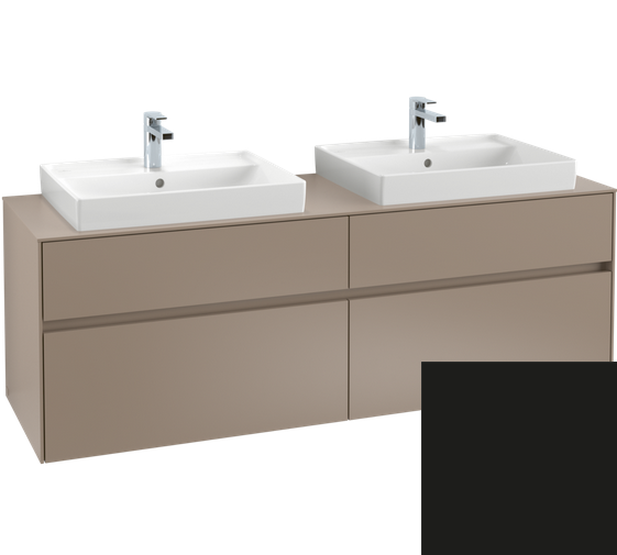 Villeroy&Boch Collaro szafka pod umywalkę wisząca do dwóch umywalek 160x54x50 cm Black Matt Lacquer C02400PD