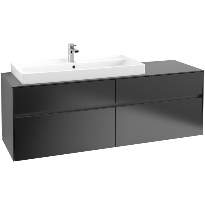Villeroy&Boch Collaro szafka pod umywalkę wisząca umywalka z lewej strony 160x54x50 cm Black Matt Lacquer C02900PD