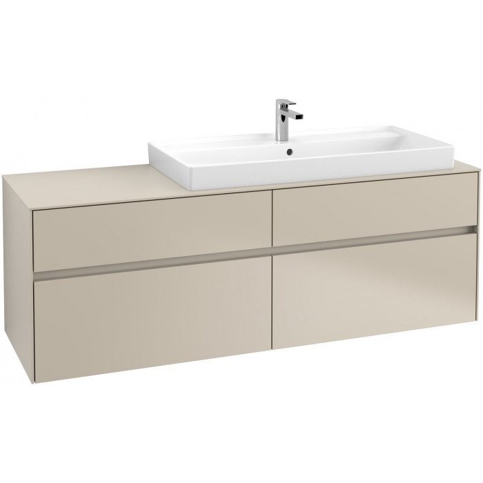 Villeroy&Boch Collaro szafka pod umywalkę wisząca umywalka z prawej strony 160x54x50 cm Soft Grey C03000VK