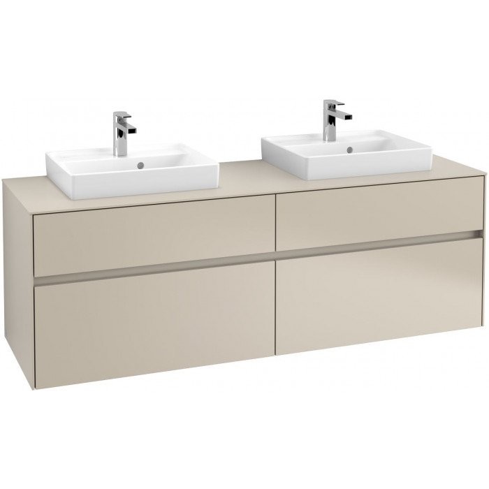 Villeroy&Boch Collaro szafka pod umywalkę wisząca do dwóch umywalek 50 cm 160x54x50 cm Soft Grey C02100VK