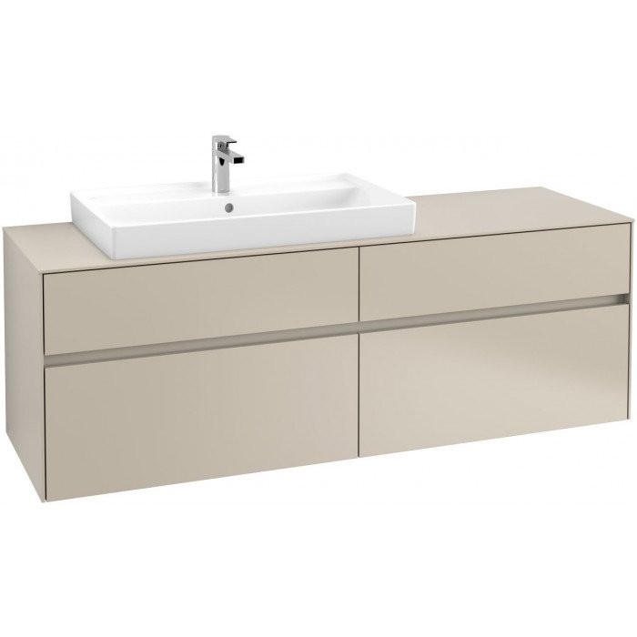 Villeroy&Boch Collaro szafka pod umywalkę wisząca do umywalki 80 cm z lewej strony 160x54x50 cm Soft Grey C02600VK